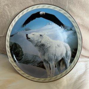 Majestic Harmony wolf and eagle plate
